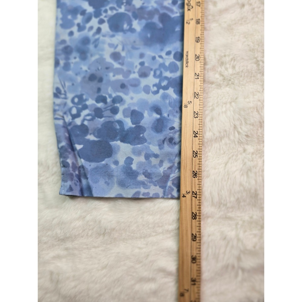 J.Jill Blue Watercolor Floral Straight Leg Stretch Pants Size 6 Side Zip - Picture 2 of 7